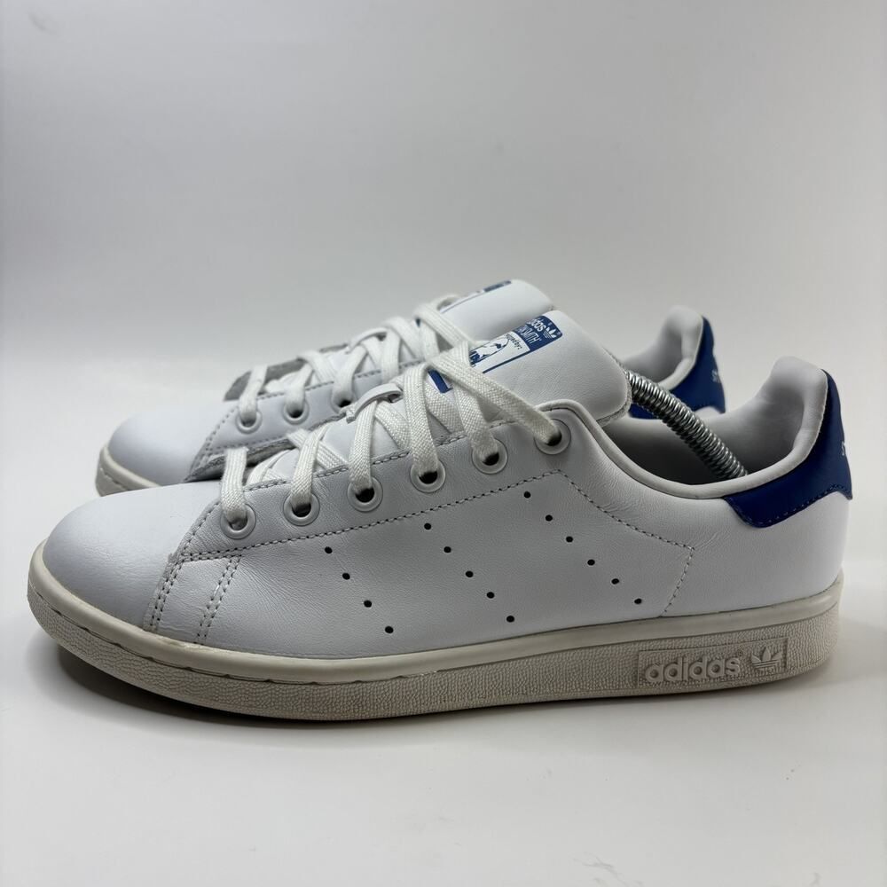 Adidas Stan Smith Shoes Men's Size 6 White Blue Classic Tennis Sneakers Leather